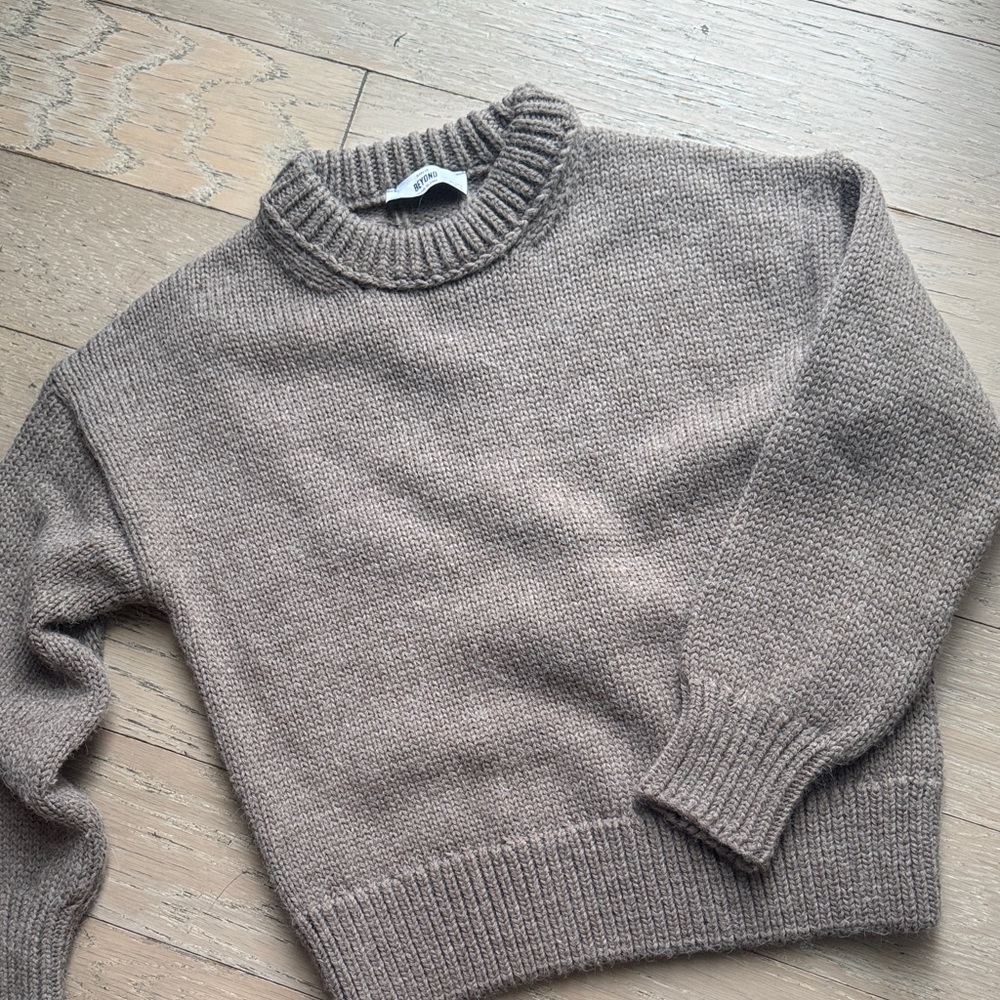 Mango Taupe Knit Sweater